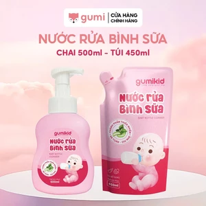 Nước rửa bình sữa trẻ em GumiKid chiết xuất lá tía tô làm sạch hiệu quả, an toàn, kháng khuẩn cho bé