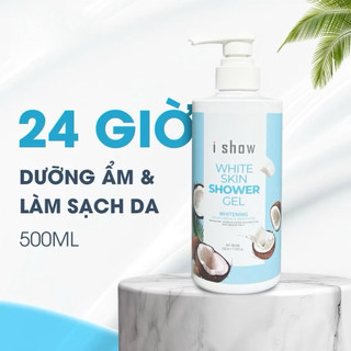 Sữa Tắm Dưỡng Trắng Da I SHOW 500ml Cấp Ẩm Mịn Màng Lưu Hương Lâu Chiết Xuất Dừa & Sữa Dê - iShow White Skin Shower Gel
