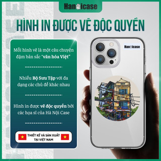 Ốp Lưng Điện Thoại Cho iPhone 12 13 14 15 16 17 Chống Sốc Và Ố Vàng Hình In Khu Phố Cổ Hà Nội