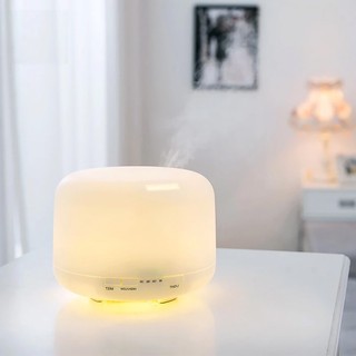 Máy Xông Tinh Dầu Khuếch Tán Phun Sương Tạo Ẩm 550ml - Đèn Led 7 Màu, Remote, Tự Tắt An Toàn