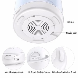 Máy Xông Tinh Dầu Khuếch Tán Phun Sương Tạo Ẩm 550ml - Đèn Led 7 Màu, Remote, Tự Tắt An Toàn