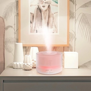 Máy Xông Tinh Dầu Khuếch Tán Phun Sương Tạo Ẩm 550ml - Đèn Led 7 Màu, Remote, Tự Tắt An Toàn