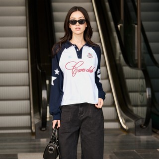 CARA Áo thun dài tay nữ Roy longsleeve raglan cổ polo năng động