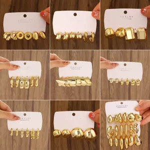 Bộ Khuyên Tai Kiểu Tối Giản Size Lớn Bằng Nhựa Cho Nữ BTCT10