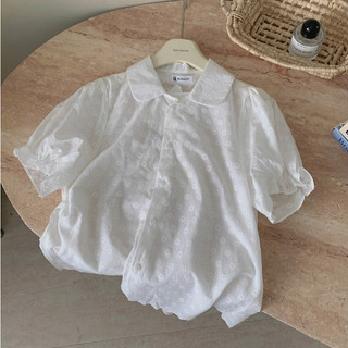 Áo sơ mi ren cộc tay vải siêu mềm mát, áo thô boi tay dúm LAVIAN SM18