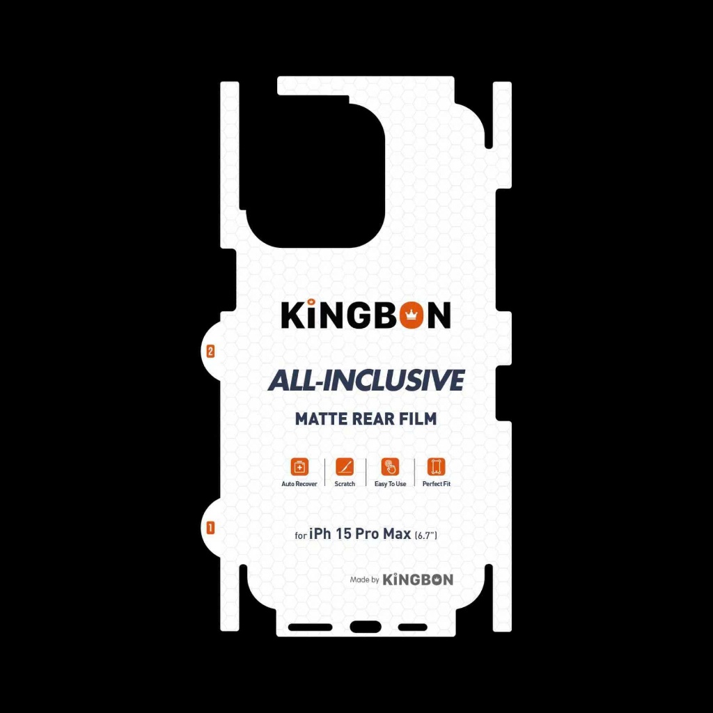 Miếng Dán Dẻo PPF IPhone Mặt Sau AG Nhám Chống Vân Tay FULL Viền FULL Lỗ Loa KiNGBON MA-F01