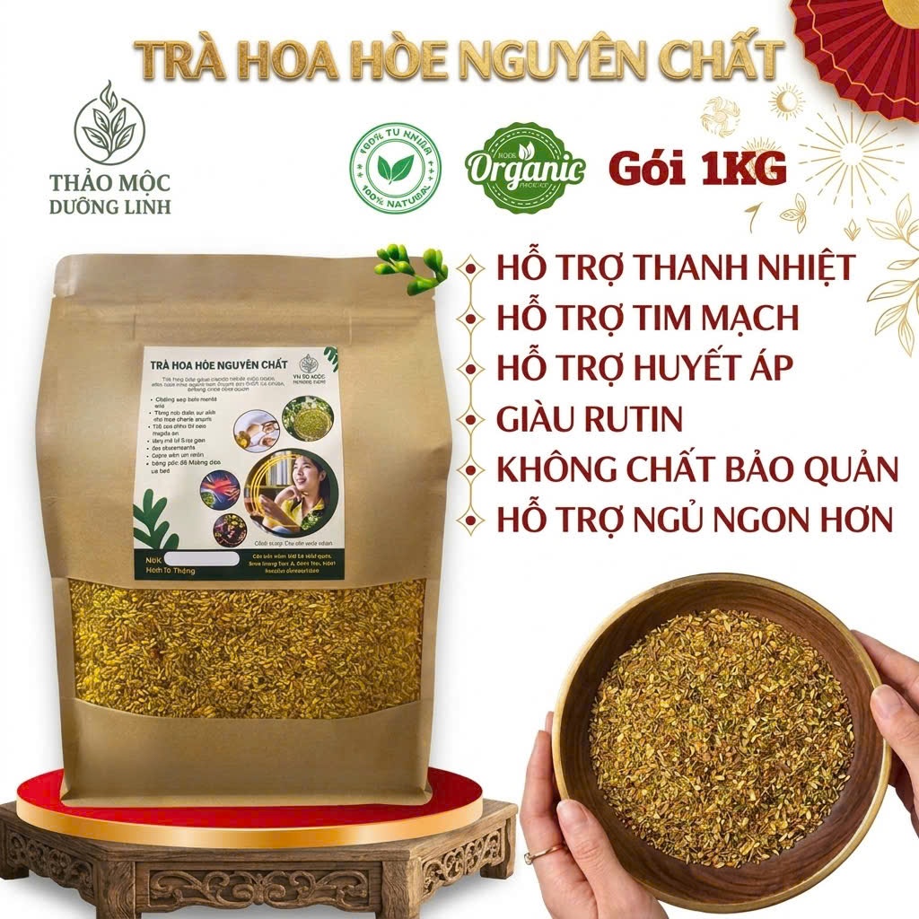 Trà Hoa Hòe Khô Nguyên Chất 1KG Cao Cấp – Thanh Nhiệt, Dễ Ngủ, Dễ Pha, Dễ Uống, Sấy Khô Và Phơi Nắng