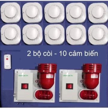 Báo cháy tự động báo khói còi hú FSA12 chống mất điện cắm điện dùng ngay có thể gắn nhiều cảm biến khói không dây