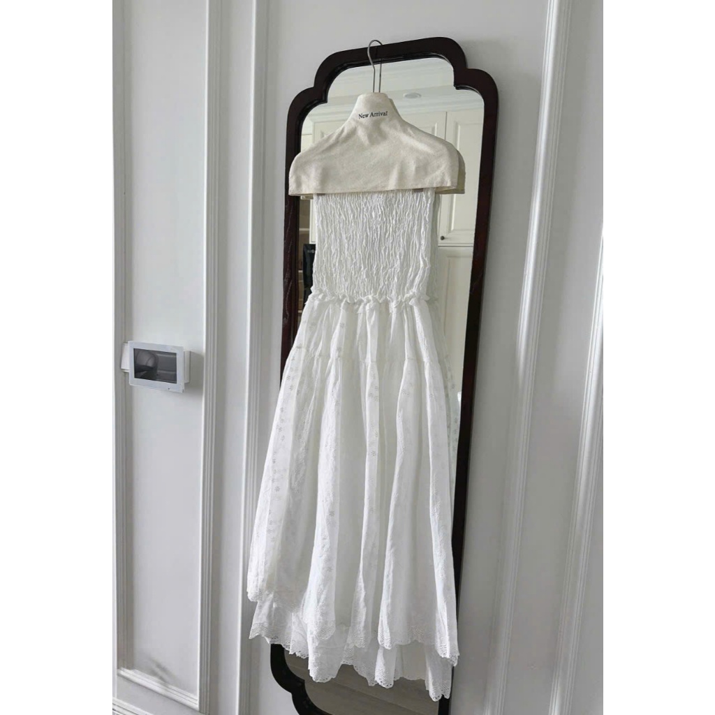 Ruffle Tube Dress (TSW) Váy quây chun viền bèo xoè dài Nữ the.sweaterweather