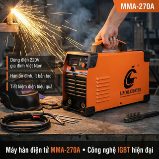 Máy Hàn MMA-270A Hàn que 1.6-2.5mm, Công Nghệ INVERTER IGBT Bảo hành 12 tháng chuyên nghiệp