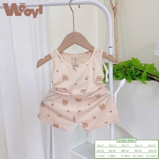 Kembaby - Combo 5 Bộ Ba Lỗ Thun Lạnh In Họa Tiết Cho Bé Yêu