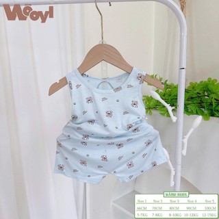 Kembaby - Combo 5 Bộ Ba Lỗ Thun Lạnh In Họa Tiết Cho Bé Yêu