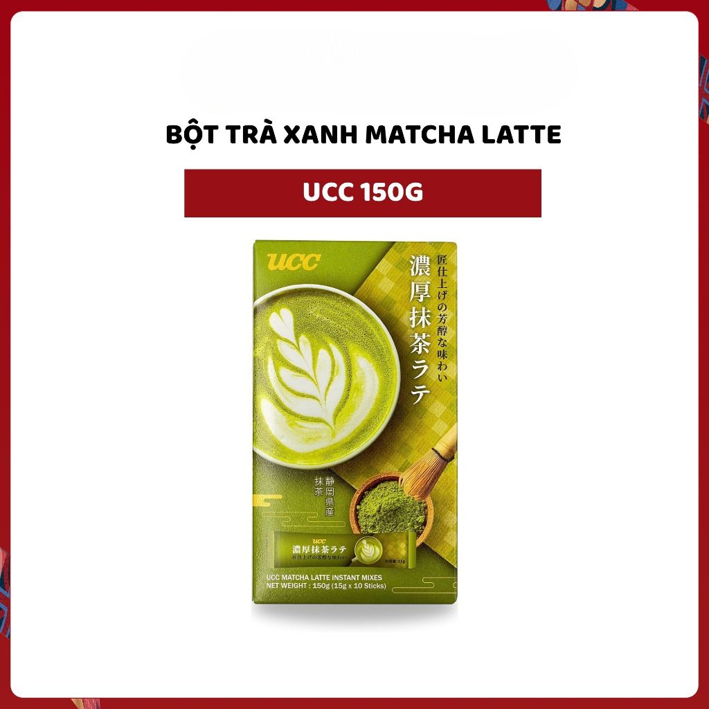 Bột Trà Latte Hòa Tan UCC Nhật Bản 150g - Vị Matcha/Hojicha JAPAUS GOURMET