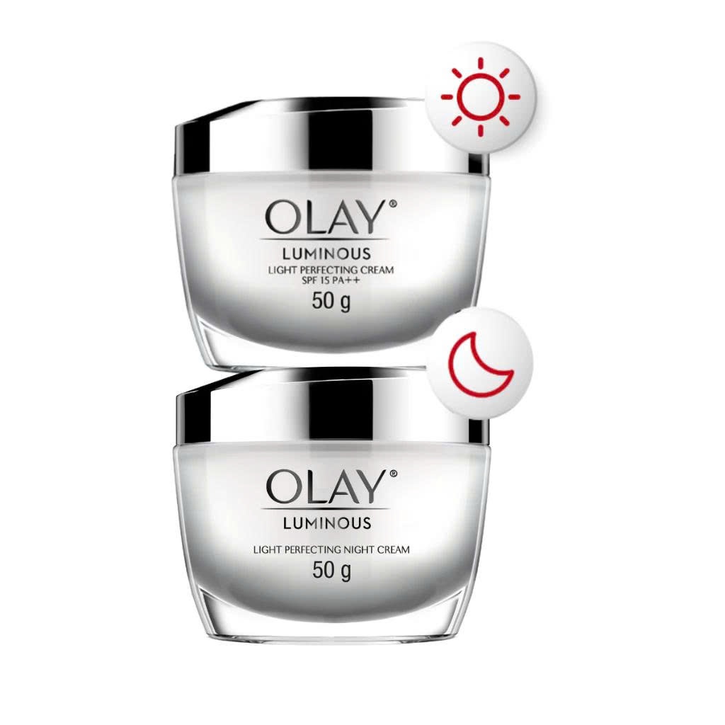 Combo 2: Kem Dưỡng Ẩm OLAY LUMINOUS Ngày & Đêm Dưỡng Sáng Da 50G X2