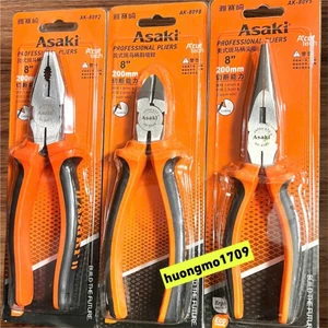 Bộ 3 kìm CẮT-NHỌN-ĐIỆN [HÀNG CHÍNH HÃNG] ASAKI 8” AK-8095 AK-8092 AK-8098