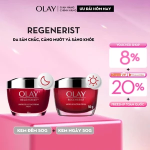 Bộ Kem Dưỡng Ẩm OLAY REGENERIST Ngày & Đêm Căng Mướt, Sáng Khỏe & Phục Hồi Dấu Hiệu Lão Hóa 50GX2