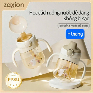 [Zaxion] Bình tập uống PPSU cao cấp nắp lật 280ML, có tay cầm siêu tiện lợi cho bé