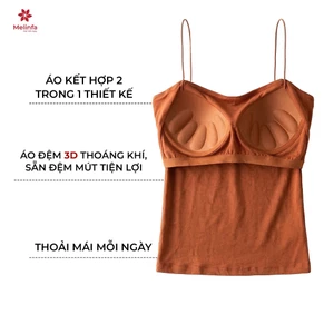 Áo hai dây nữ có đệm ngực nâng đỡ vải Viscose tự nhiên mã VAA0276