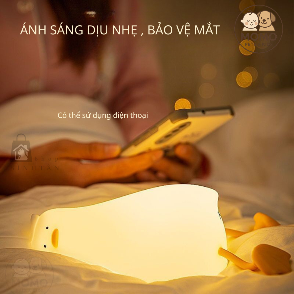 Đèn ngủ hình vịt ngọt ngào ngủ bằng silicon mềm có sạc USB Trẻ Em Kid Trang Trí Phòng Ngủ Quà Tặng Sinh Nhật
