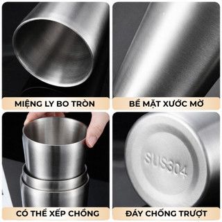 Ly Inox 304 Cao Cấp ANREE 2 Lớp - Cốc Uống Bia, Cafe, Trà 350ml/450ml