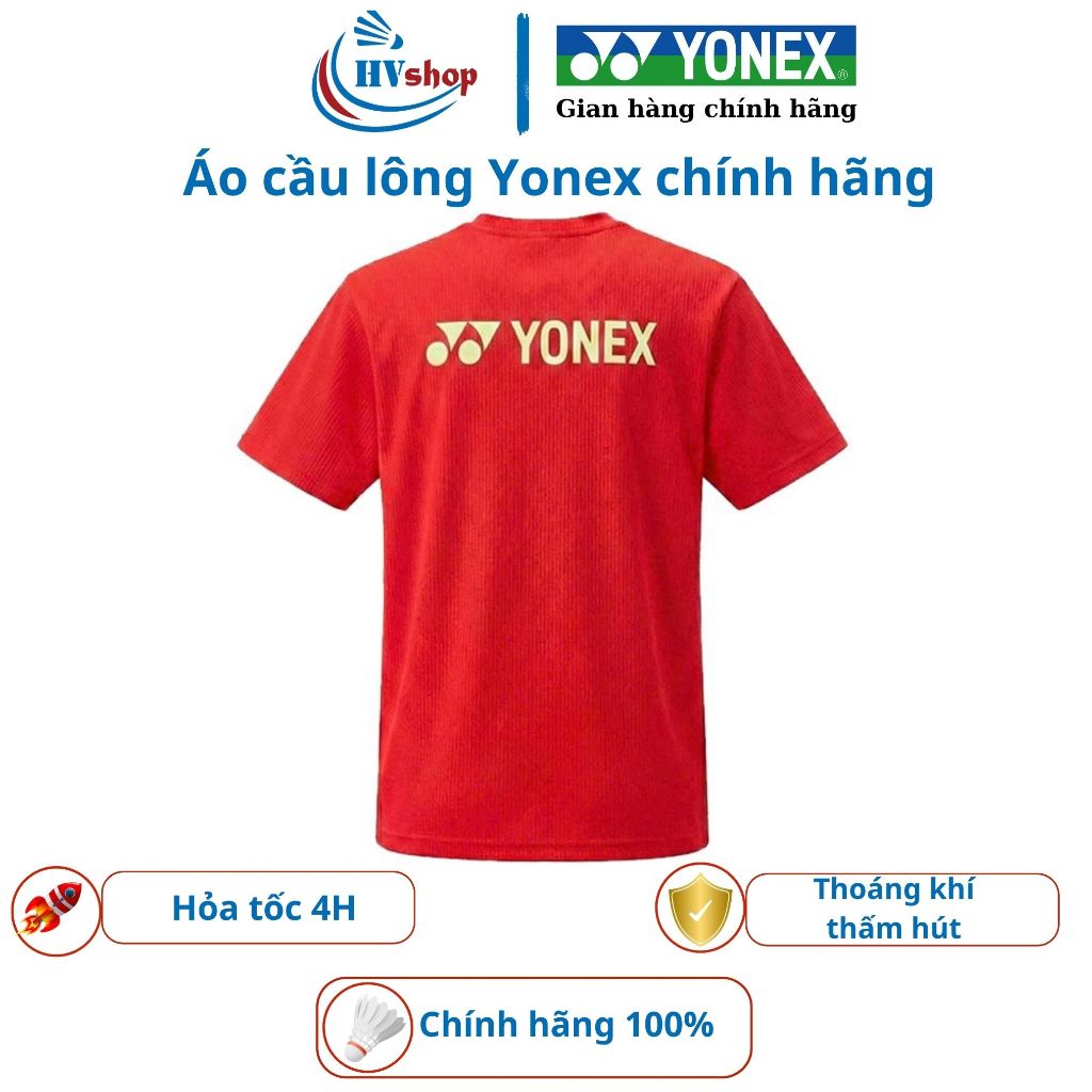 Áo cầu lông Yonex chính hãng Vcore - Nam, chất liệu thoáng khí, thấm hút mồ hôi tốt - HVShop