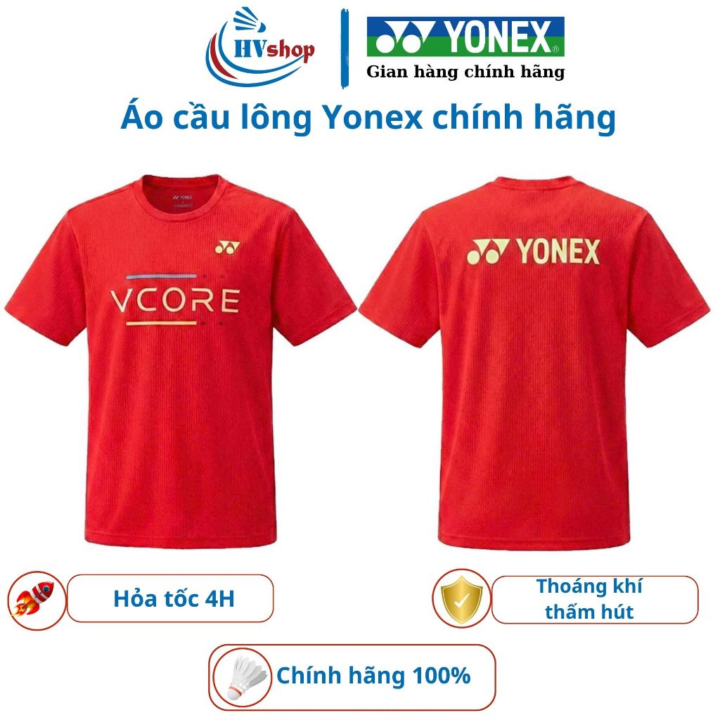 Áo cầu lông Yonex chính hãng Vcore - Nam, chất liệu thoáng khí, thấm hút mồ hôi tốt - HVShop