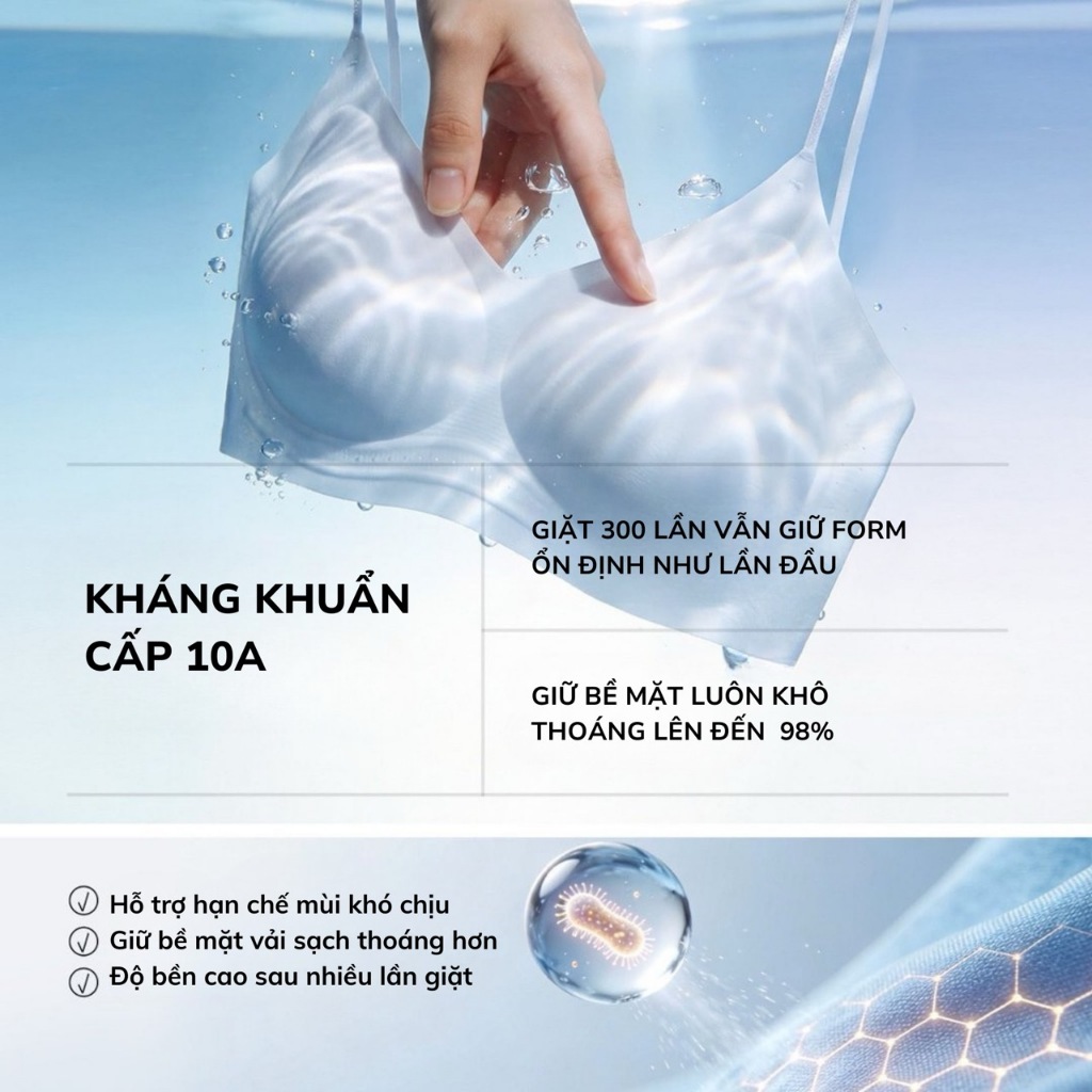 Bộ 3 TIẾT KIỆM Áo Ngực Không Gọng SANTONY - Mút Lỗ Thoáng Khí Không Lộ Viền Khi Mặc Áo Ôm, Mỏng 12D Hè Siêu Thoáng Mát