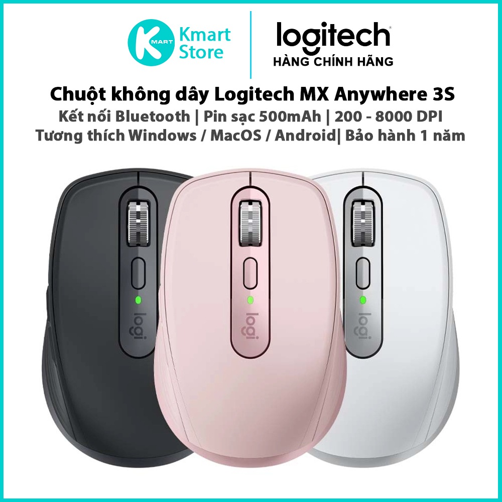 Chuột không dây Logitech MX Anywhere 3S | Kết nối Bluetooth / Pin sạc ...