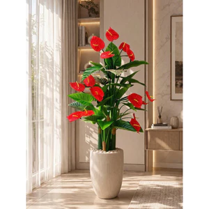 cây hồng môn giả cao 1.5m - hồng môn yến giả decor