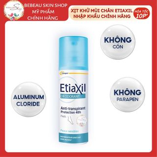 Xịt Ngăn Khử Mùi Mồ Hôi Chân Etiaxil Déodorant Anti-Transpirant 48h Pieds Chính Hãng 100ml - Bebeau