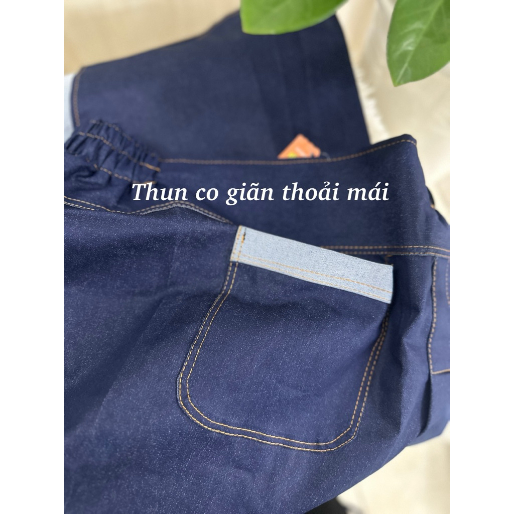 Váy Chống Nắng Jean Co Giãn Freesize Dài 98cm Phủ Chân, Nút Bấm + Miếng Dán Cho Nữ