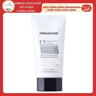 Kem Chống Nắng Dermashare UV Shield Vitamin Sun Block SPF50+ Pa++++ Nâng Tone Chính Hãng 70g -Bebeau