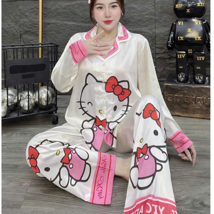 Đồ bộ nữ đồ mặc nhà,đồ ngủ đẹp cho nữ,pijama dài tay lụa lạnh cao cấp, bộ tiểu thư mềm mịn mát [280]