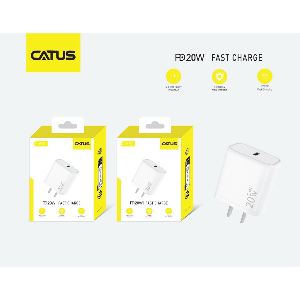Củ Sạc Nhanh CATUS HF2 20W GaN - Công Nghệ Chống Cháy, Chân Gập Gọn Nhẹ - Hàng Chính Hãng Bảo Hành 12 Tháng