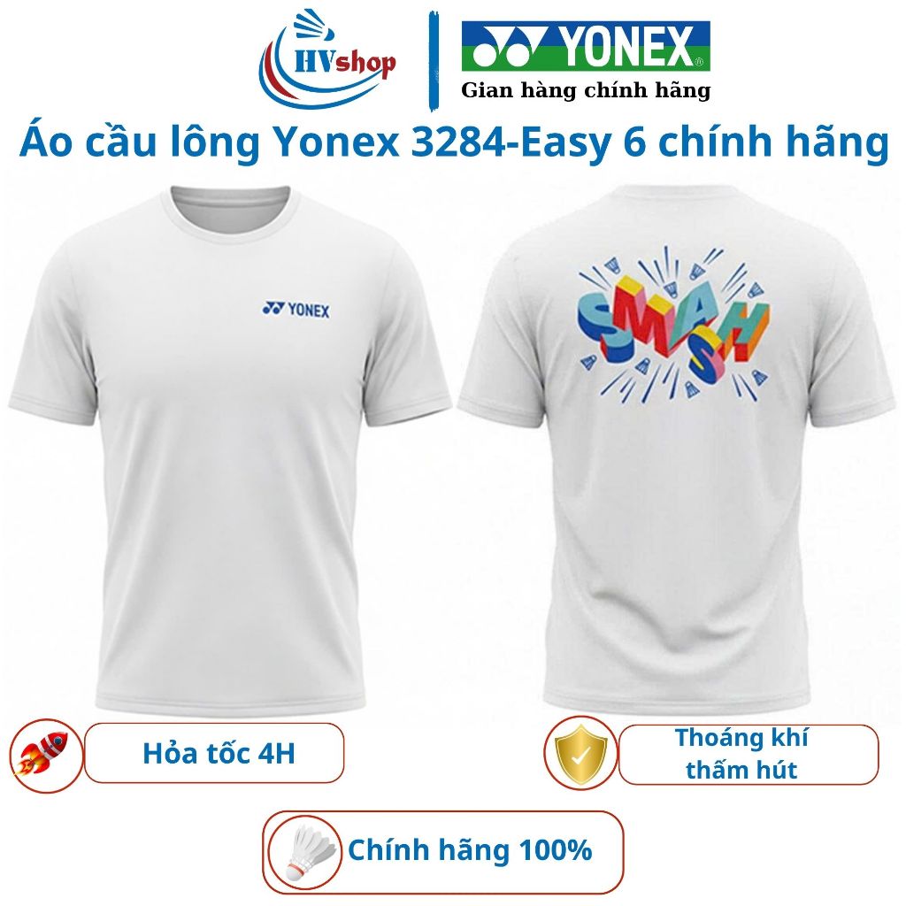 Áo cầu lông Yonex chính hãng 3284-Easy 6, chất thấm hút mồ hôi, thoáng khí - HVShop