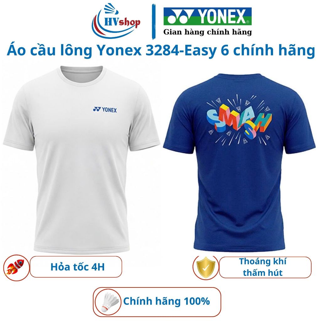Áo cầu lông Yonex chính hãng 3284-Easy 6, chất thấm hút mồ hôi, thoáng khí - HVShop