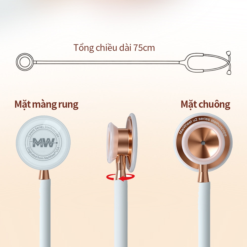 Ống Nghe Y Tế MaiWieel U2 Hai Mặt Siêu Nhẹ Nhỏ Gọn Chuyên Nghiệp Bác Sĩ Sinh Viên