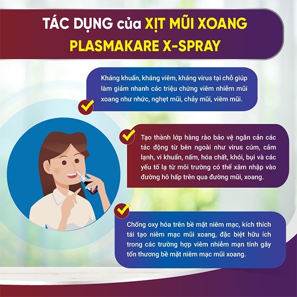 Xịt Mũi Xoang Nano Bạc PlasmaKare X Spray 30ml Vệ Sinh Làm Sạch Mũi Xoang, Xoang Cấp Và Mạn Tính
