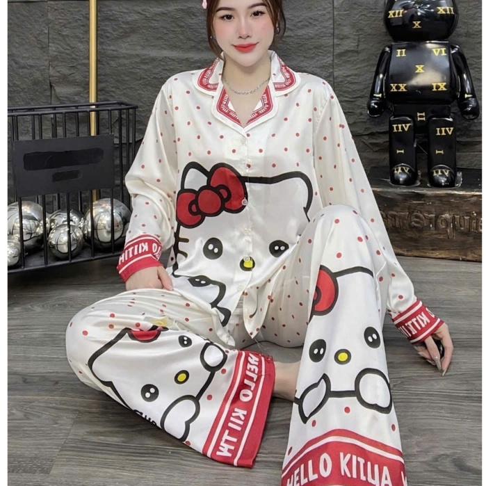 Đồ bộ nữ đồ mặc nhà,đồ ngủ đẹp cho nữ,pijama dài tay lụa lạnh cao cấp, bộ tiểu thư mềm mịn mát [280]