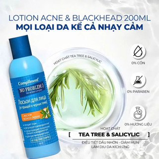 (Hàng Công TY) Toner Compliment No Problem Salicylic Acid, Tea tree làm sạch sâu, kiềm dầu 200ml