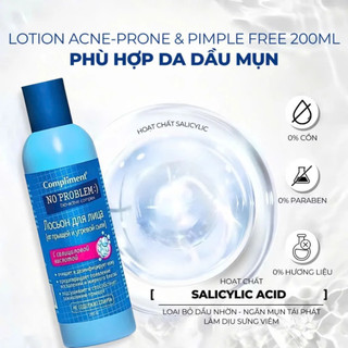 (Hàng Công TY) Toner Compliment No Problem Salicylic Acid, Tea tree làm sạch sâu, kiềm dầu 200ml
