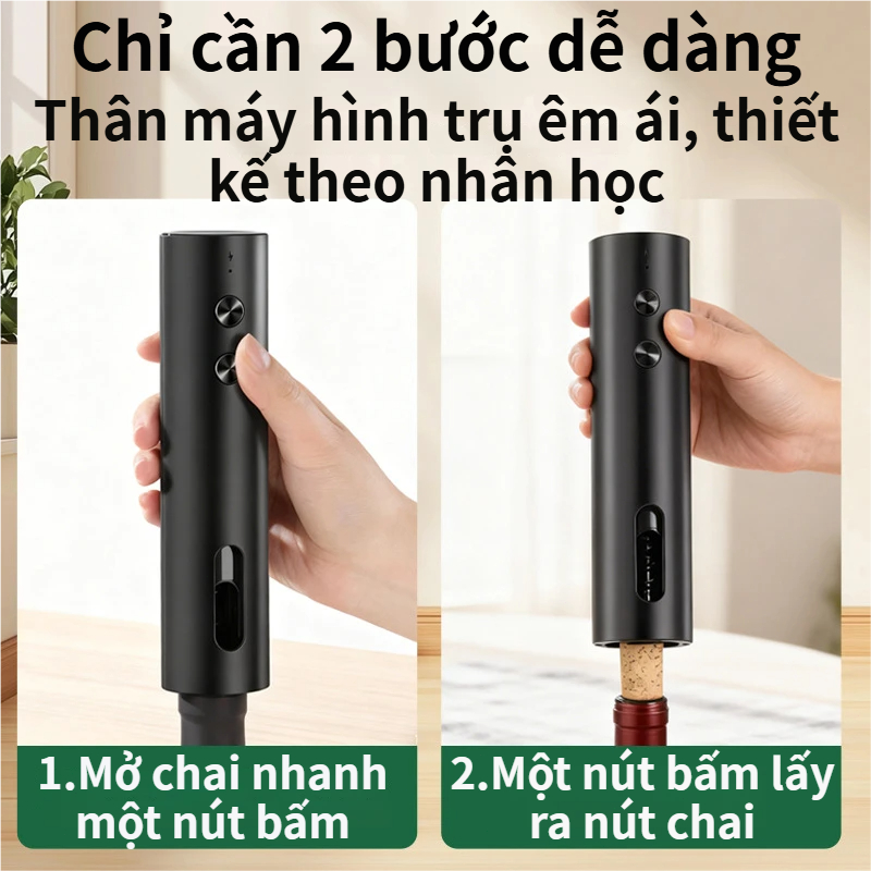 Dụng Cụ Mở Rượu Vang Điện Tự Động Cao Cấp Mở Nút Trong 7 Giây Không Gãy Nút Bộ Quà Tặng Mở Rượu Vang Đầy Đủ Cho Phòng Ba