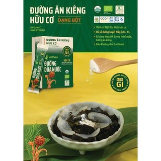 Đường Dừa Nước Hữu Cơ Cô Đặc Vietnipa (Hộp 10 Gói & Hộp 30 Gói) - Giàu Khoáng Chất, Chỉ Số Đường Thấp - Natural Market