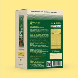 Đường Dừa Nước Hữu Cơ Cô Đặc Vietnipa (Hộp 10 Gói & Hộp 30 Gói) - Giàu Khoáng Chất, Chỉ Số Đường Thấp - Natural Market