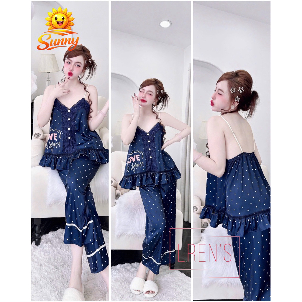 (9/04/2026)Set áo dây quần lửng phom 9 tấc(80cm)lụa latin mềm mát
