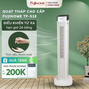 Quạt tháp không cánh FUJIHOME TF51E Nhập Khẩu, Quạt cây điện đứng cảm ứng điều khiển từ xa