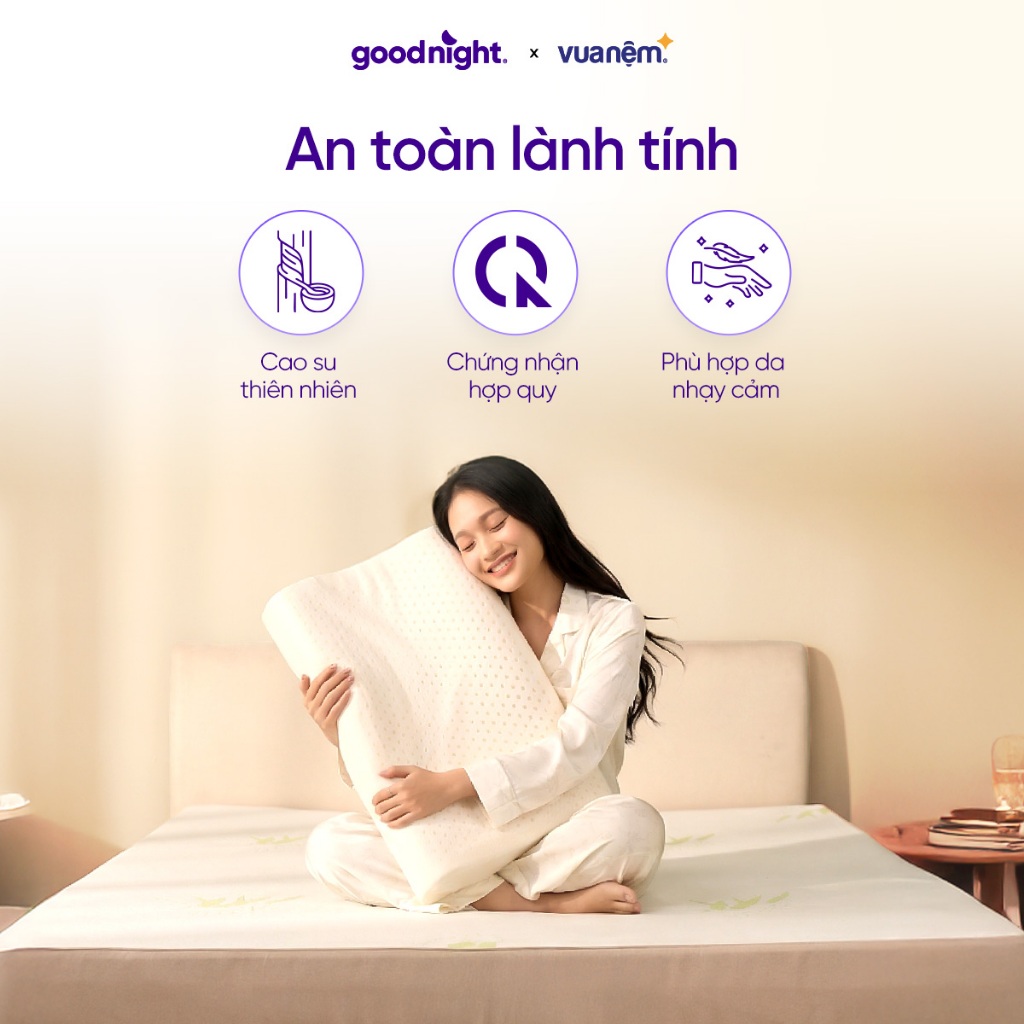 Gối cao su thiên nhiên, Gối công thái học Goodnight Tofu -Gối cao su tự nhiên, Gối thiết kế hiện đại | BigBuy360 - bigbuy360.vn