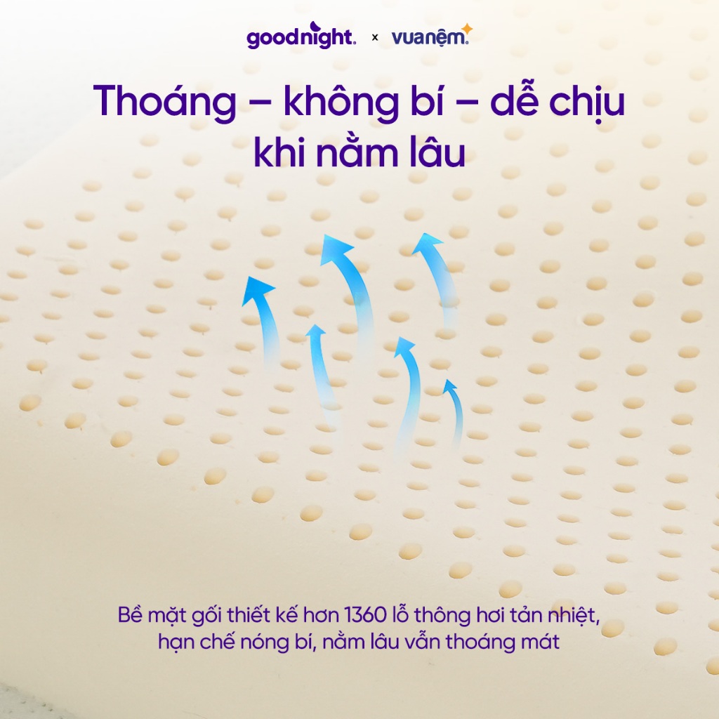 Gối cao su thiên nhiên, Gối công thái học Goodnight Tofu - Gối ngủ cao su, gối nằm