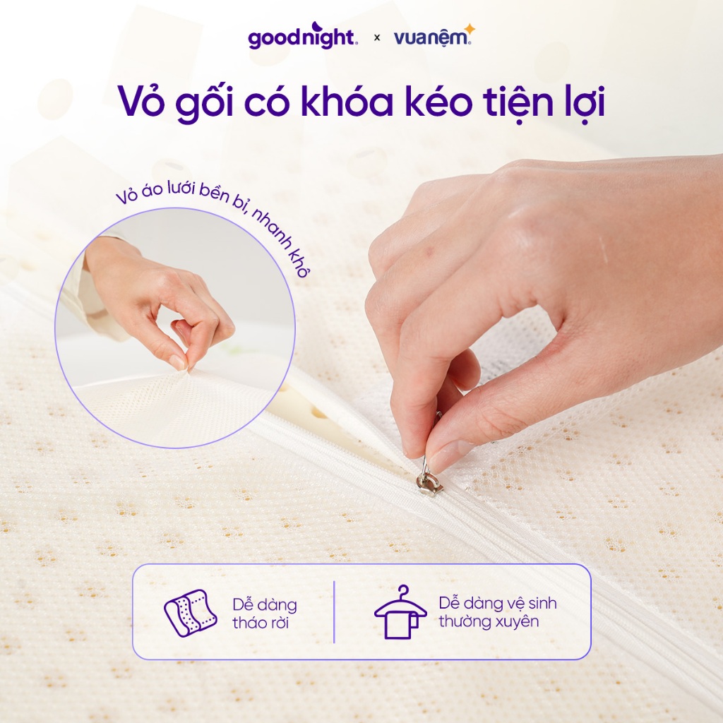 Gối cao su thiên nhiên, Gối công thái học Goodnight Tofu -Gối cao su tự nhiên, Gối thiết kế hiện đại | BigBuy360 - bigbuy360.vn