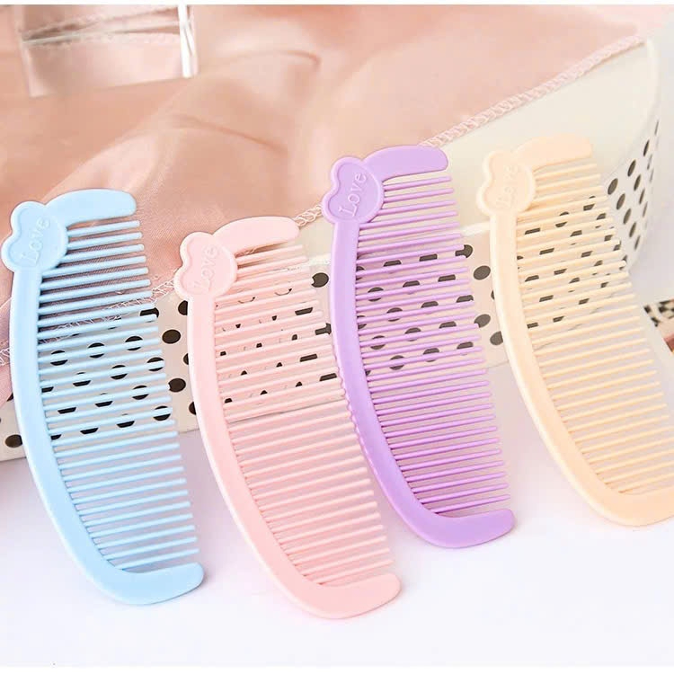 Lược Chải Tóc Mini Hình Trái Tim Xah Lam Dễ thương, Nhỏ Gọn, Răng Lược Mềm Mại